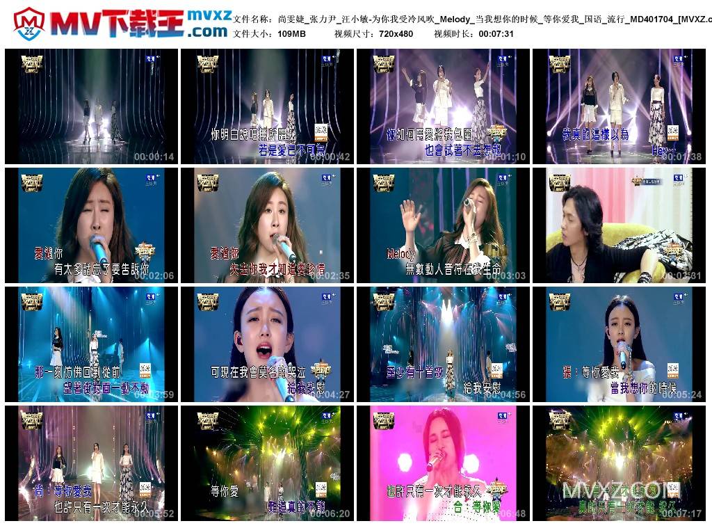 尚雯婕_张力尹_汪小敏-为你我受冷风吹_Melody_当我想你的时候_等你爱我_国语_流行_MD401704